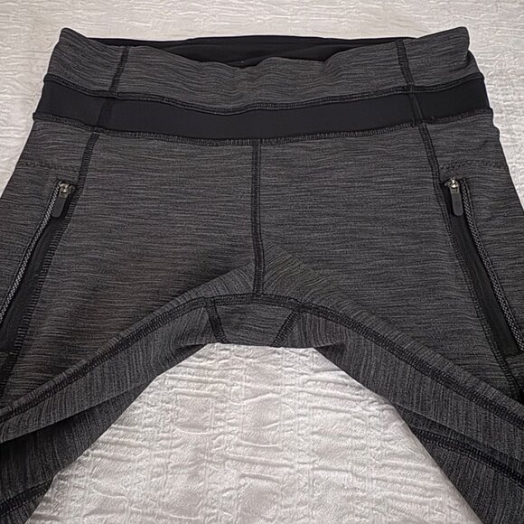 Lululemon Inspire Tight II 25" Heathered Black Luxtreme Mesh Running Leggings 6 - Picture 5 of 12